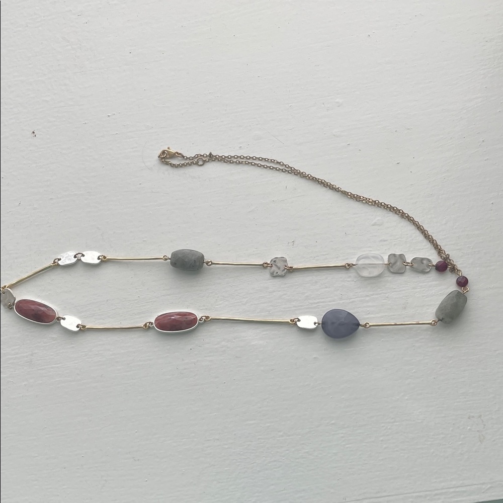 Chic Multi-Stone Necklace with Gold Accents